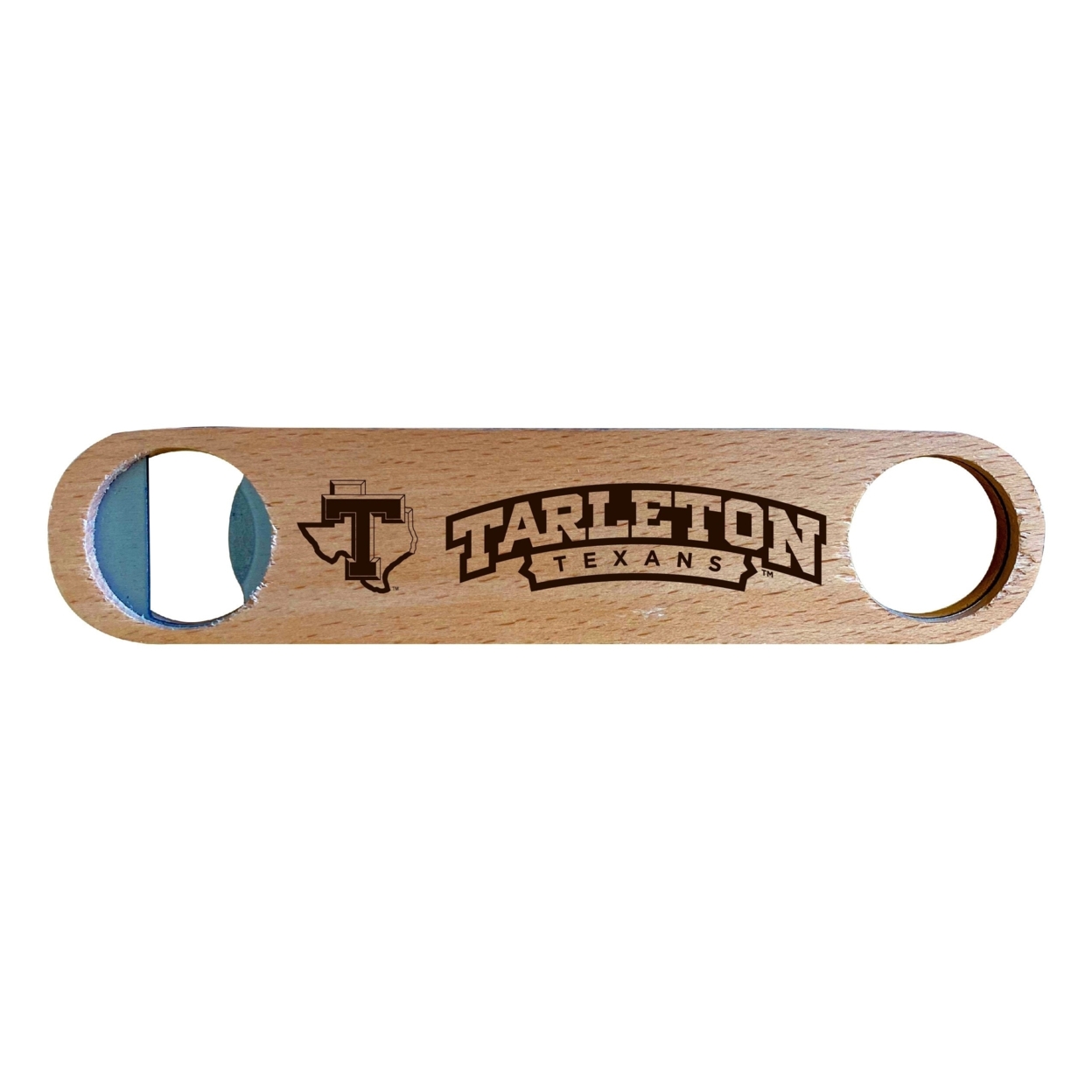 Tarleton State University Laser Etched Wooden Bottle Opener College Logo Design