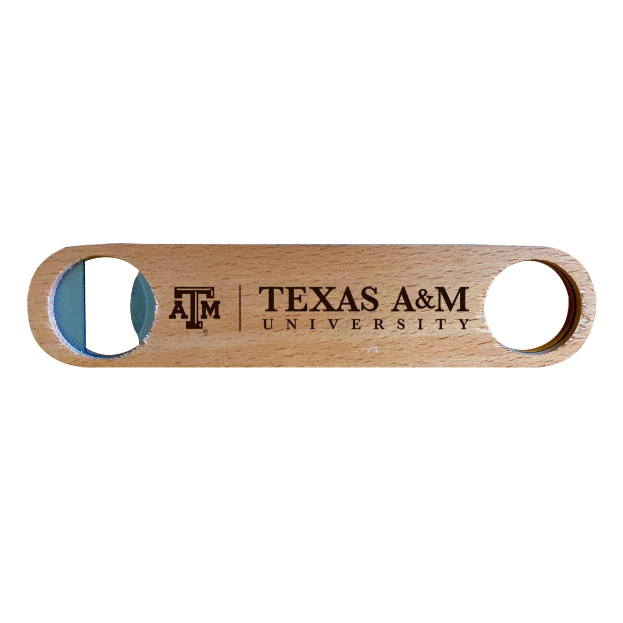 Texas A&M Aggies Laser Etched Wooden Bottle Opener College Logo Design