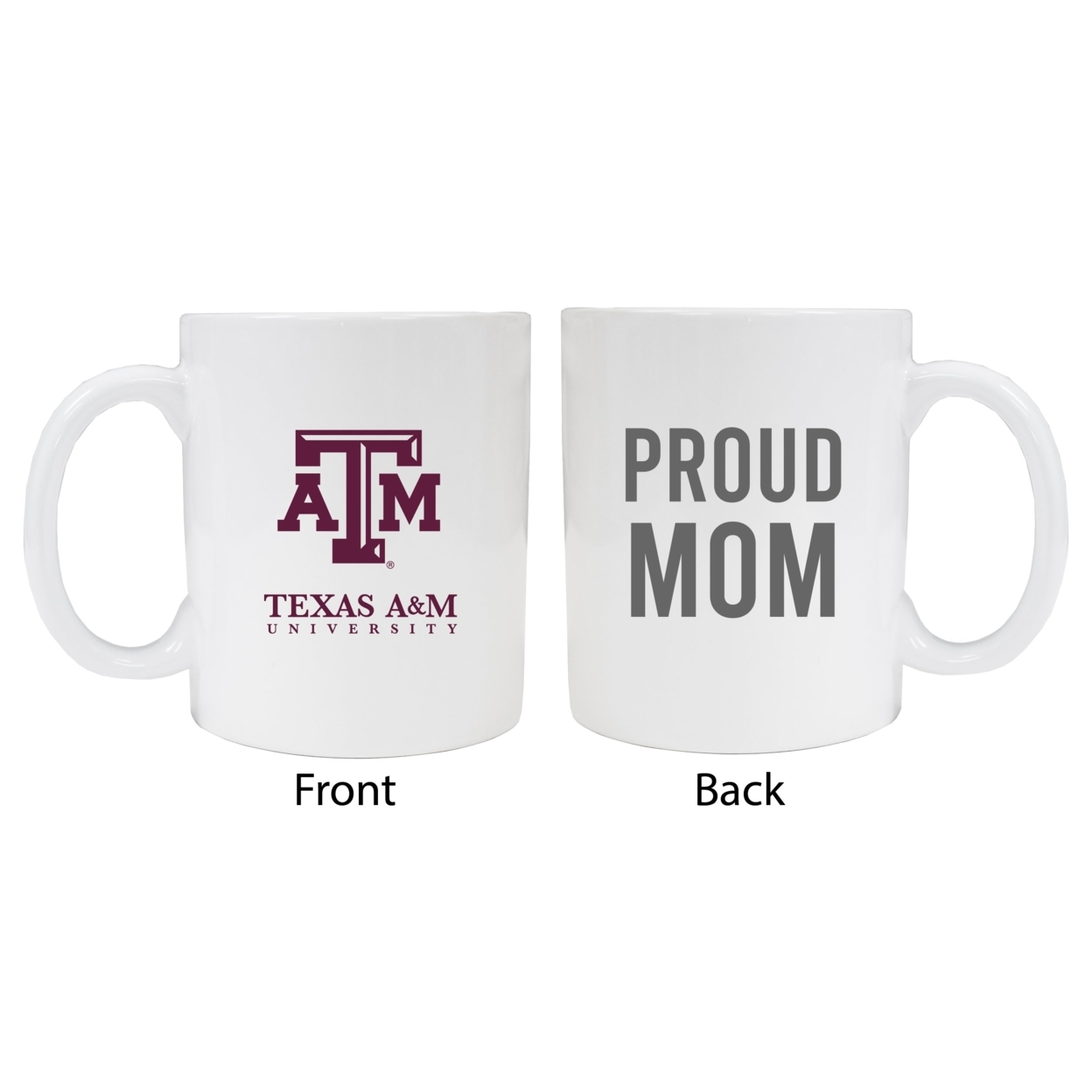 Texas A&M Aggies Proud Mom Ceramic Coffee Mug - White (2 Pack)