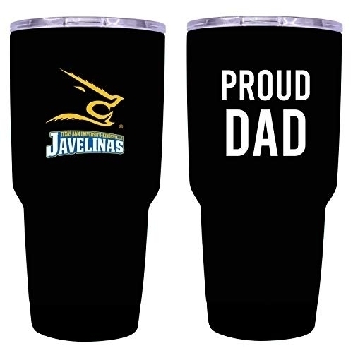 Texas A&M Kingsville Javelinas Proud Dad 24 Oz Insulated Stainless Steel Tumblers Black.