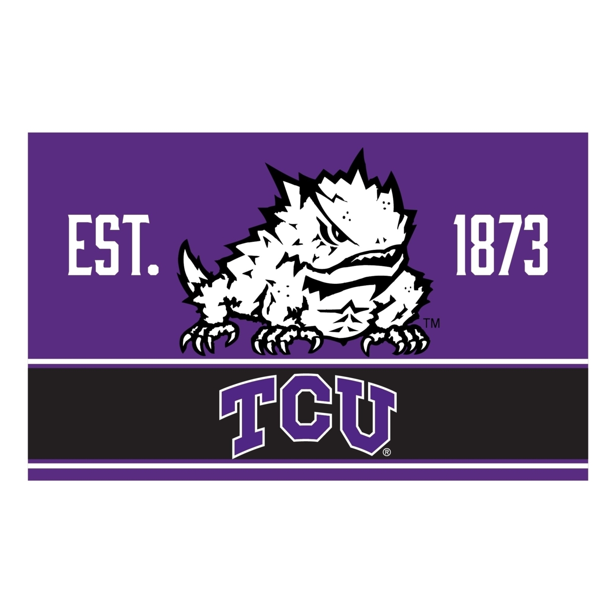 Texas Christian University Wood Sign With Frame