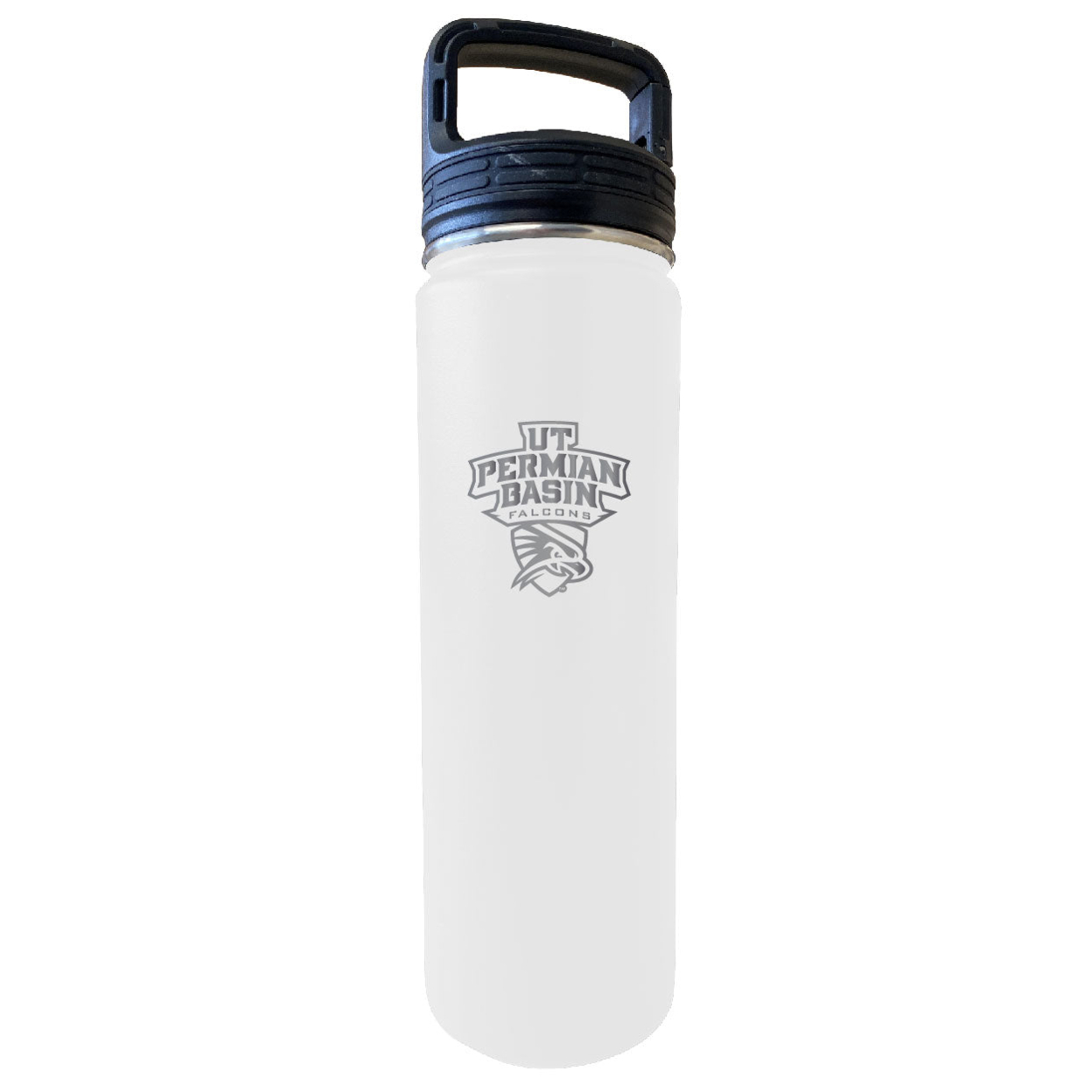 University Of Texas Of The Permian Basin 32 Oz Engraved Insulated Double Wall Stainless Steel Water Bottle Tumbler (White)