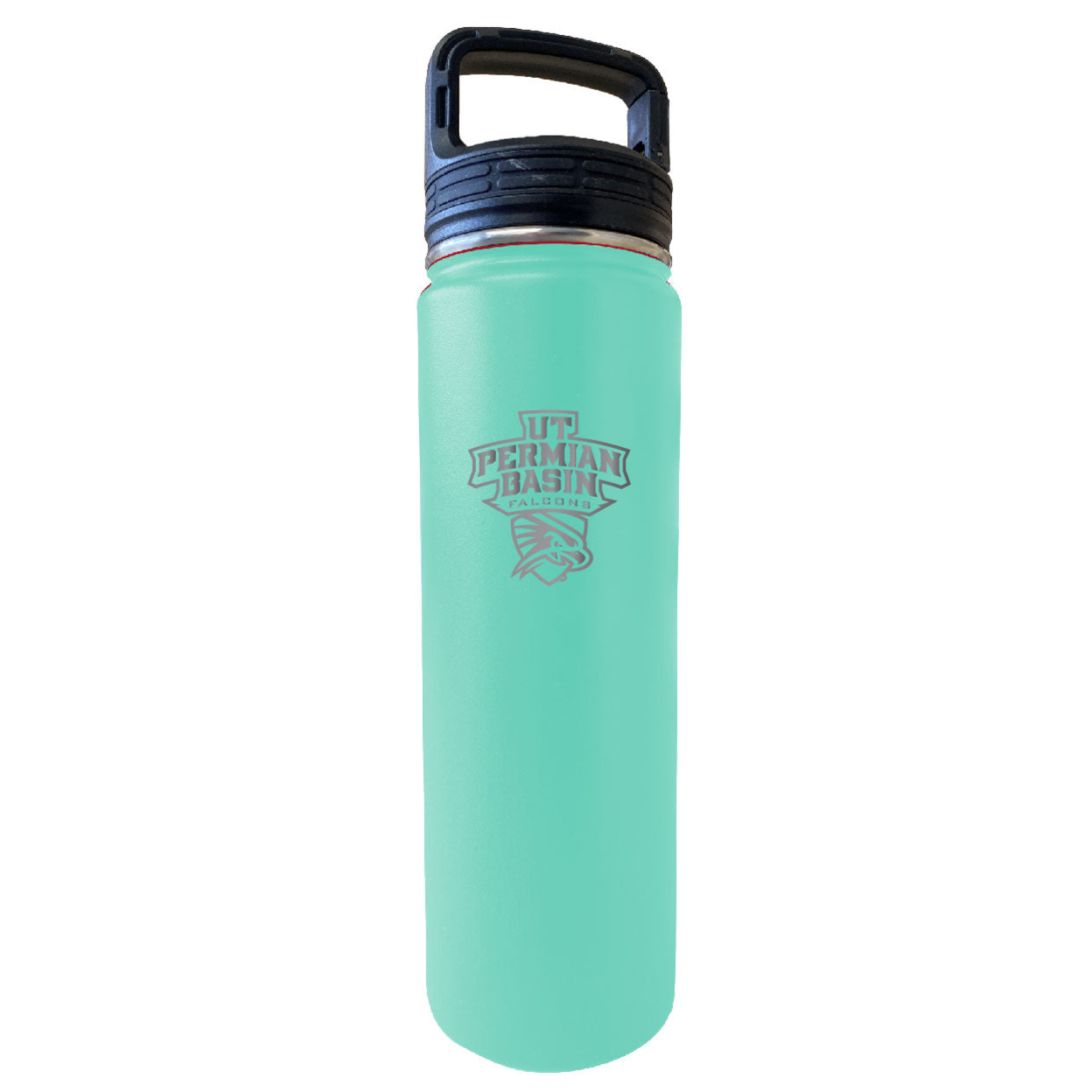 University Of Texas Of The Permian Basin 32 Oz Engraved Insulated Double Wall Stainless Steel Water Bottle Tumbler (Seafoam)