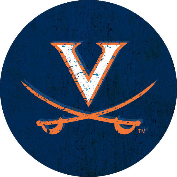 University Of Virginia Cavaliers Distressed Wood Grain 4 Inch Round Magnet