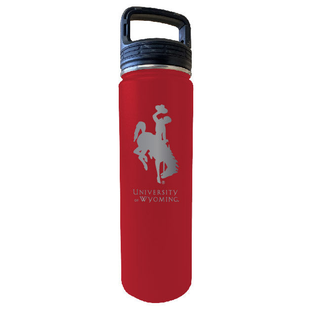 University Of Wyoming 32 Oz Engraved Insulated Double Wall Stainless Steel Water Bottle Tumbler (Red)