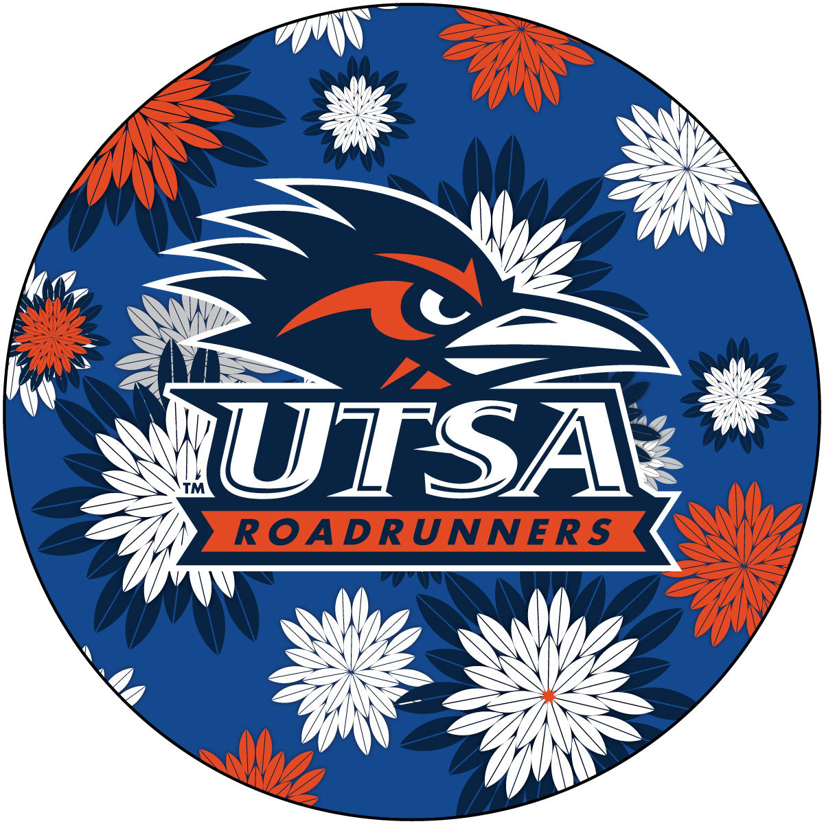UTSA Road Runners 4 Inch Round Floral Magnet