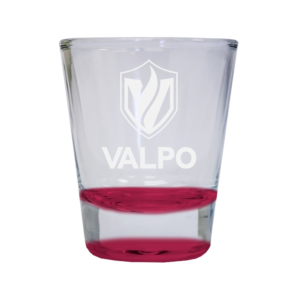 Valparaiso University Etched Round Shot Glass 2 Oz Red