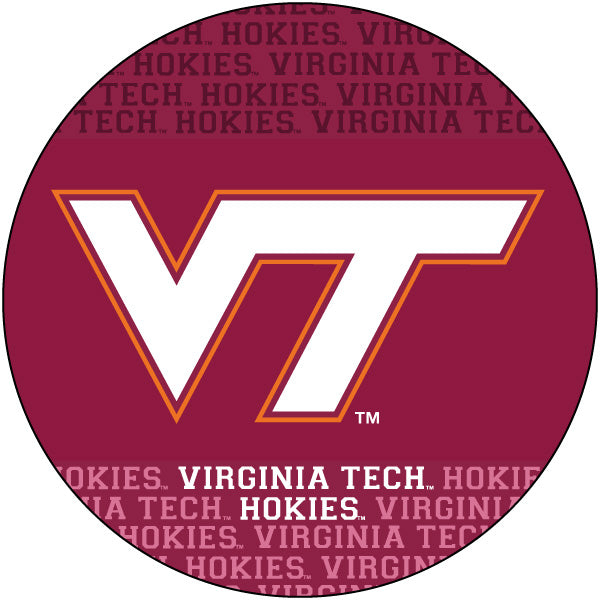 Virginia Polytechnic Institute VT Hokies 4 Inch Round Word Magnet