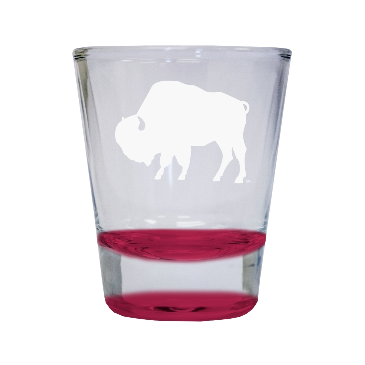 West Texas A&M Buffaloes Etched Round Shot Glass 2 Oz Red