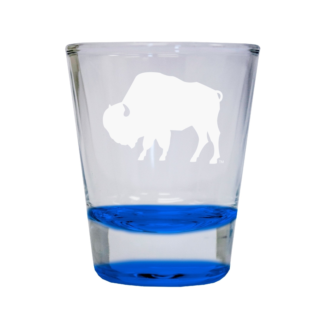 West Texas A&M Buffaloes Etched Round Shot Glass 2 Oz Blue