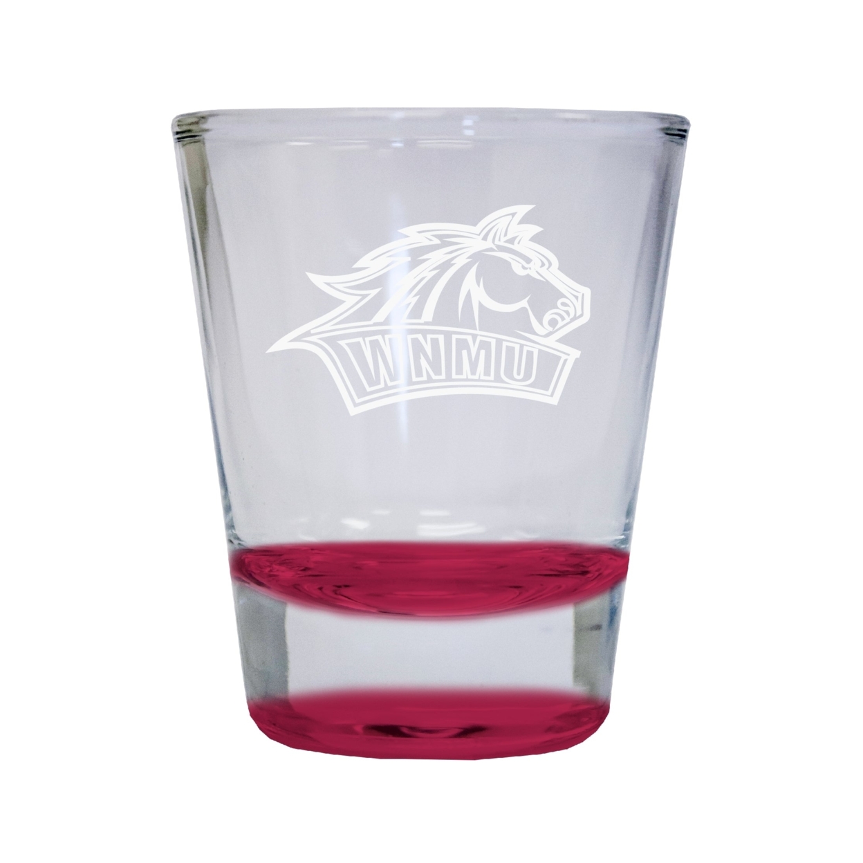 Western New Mexico University Etched Round Shot Glass 2 Oz Red