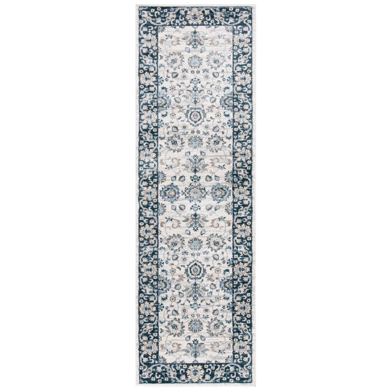 SAFAVIEH Isabella Collection ISA940A Cream / Navy Rug - 6-7 X 6-7 Square
