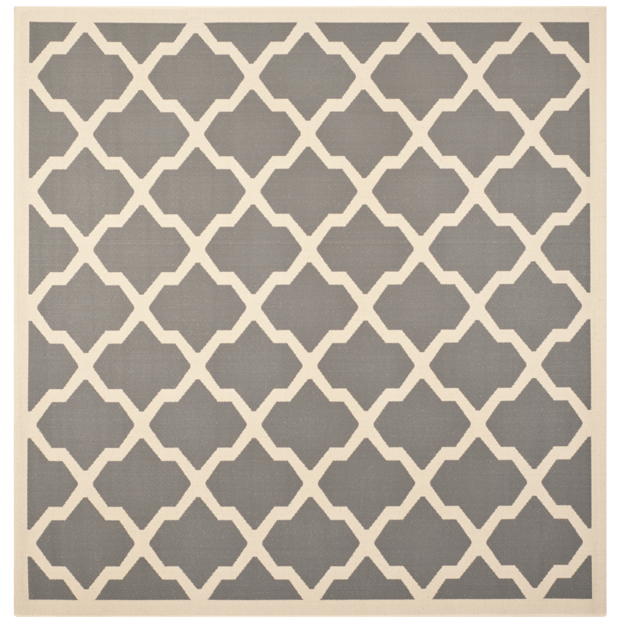SAFAVIEH Outdoor CY6903-246 Courtyard Anthracite / Beige Rug - 6'-7 X 6'-7 Square