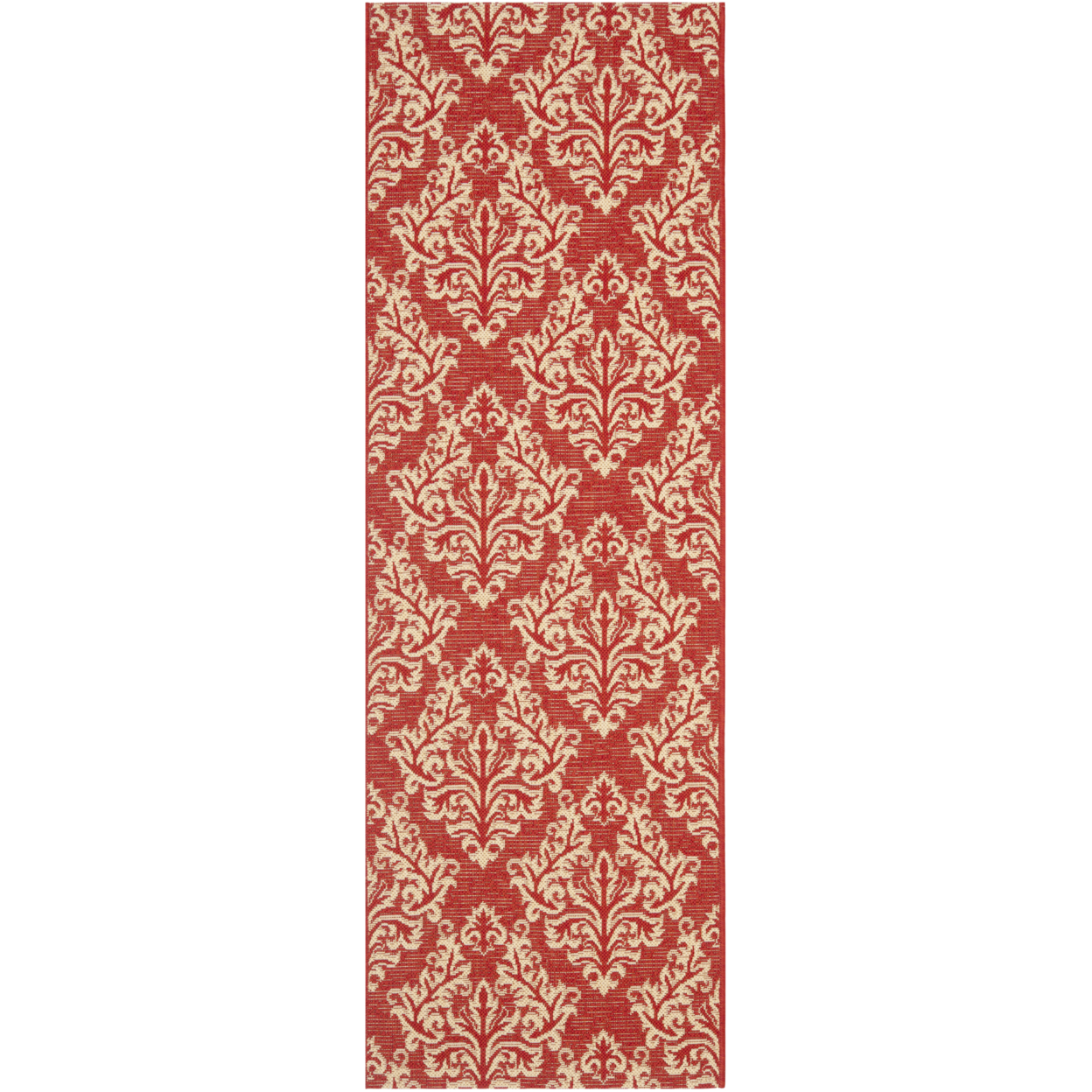 SAFAVIEH Outdoor CY6930-28 Courtyard Collection Red / Creme Rug - 2'-3 X 10'