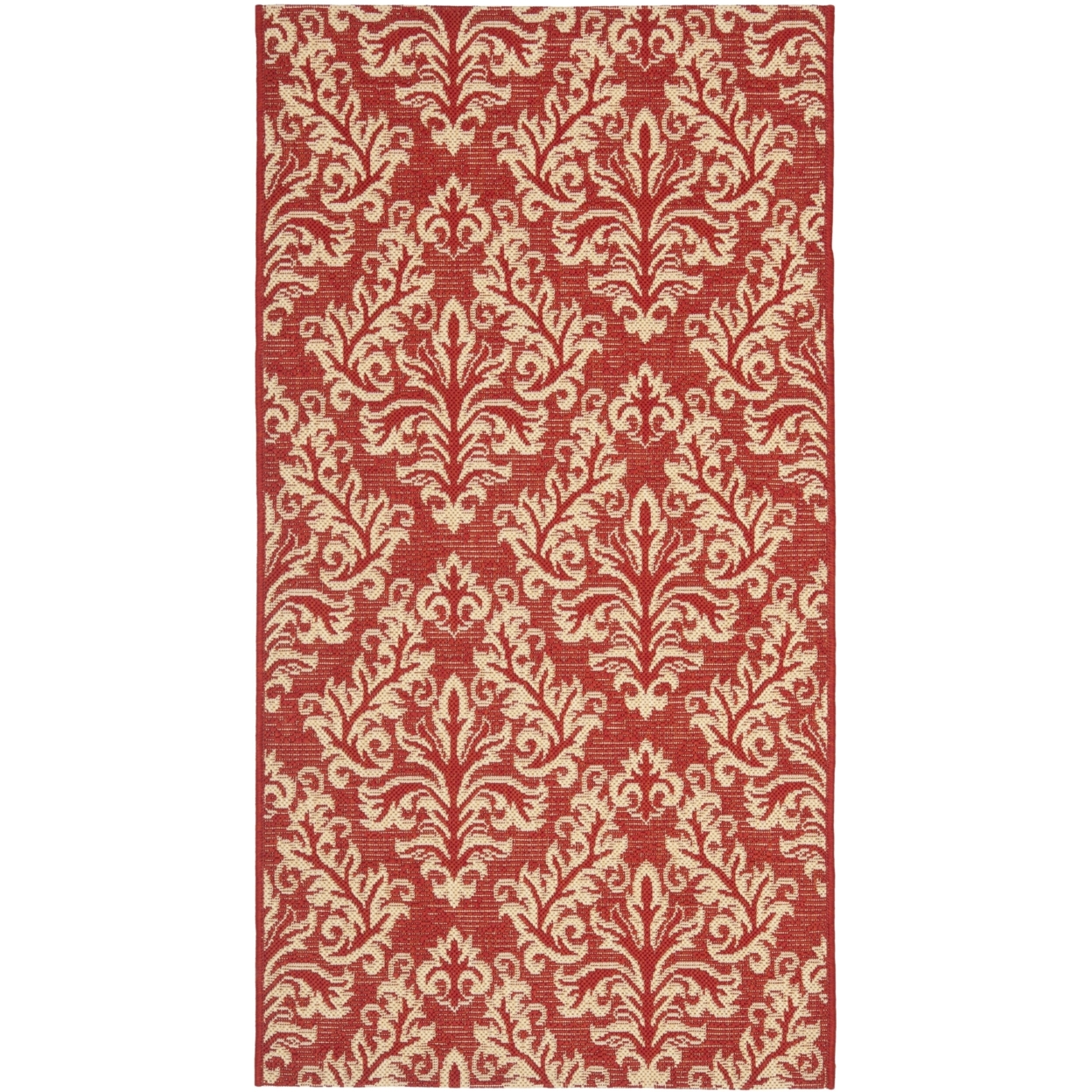 SAFAVIEH Outdoor CY6930-28 Courtyard Collection Red / Creme Rug - 2' 7 X 5'