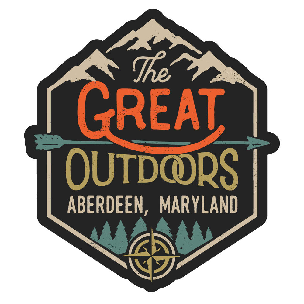 Aberdeen Maryland Souvenir Decorative Stickers (Choose Theme And Size) - Single Unit, 12-Inch, Great Outdoors