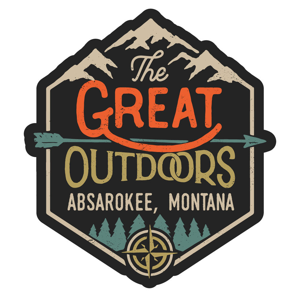 Absarokee Montana Souvenir Decorative Stickers (Choose Theme And Size) - Single Unit, 4-Inch, Great Outdoors