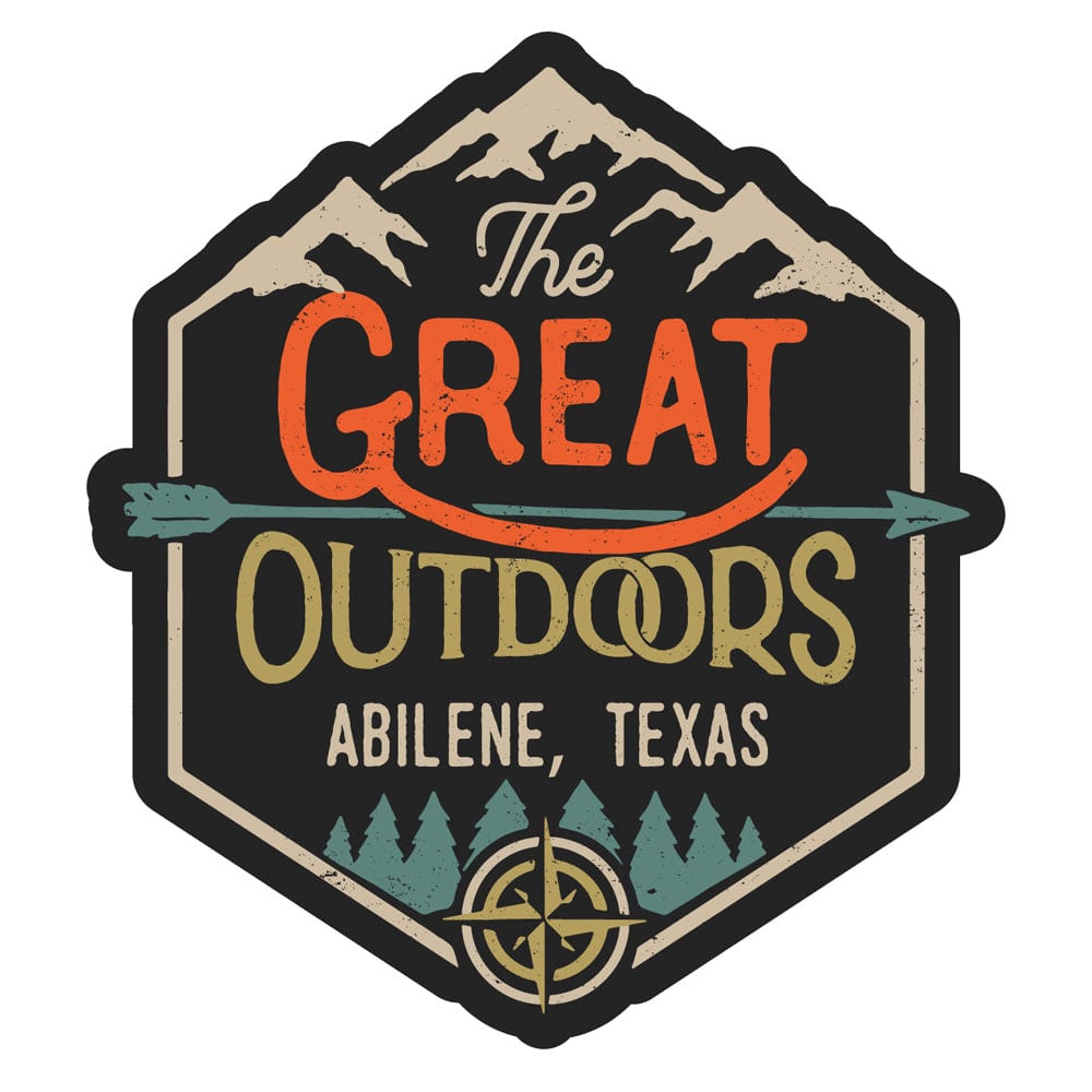 Abilene Texas Souvenir Decorative Stickers (Choose Theme And Size) - 4-Pack, 6-Inch, Great Outdoors