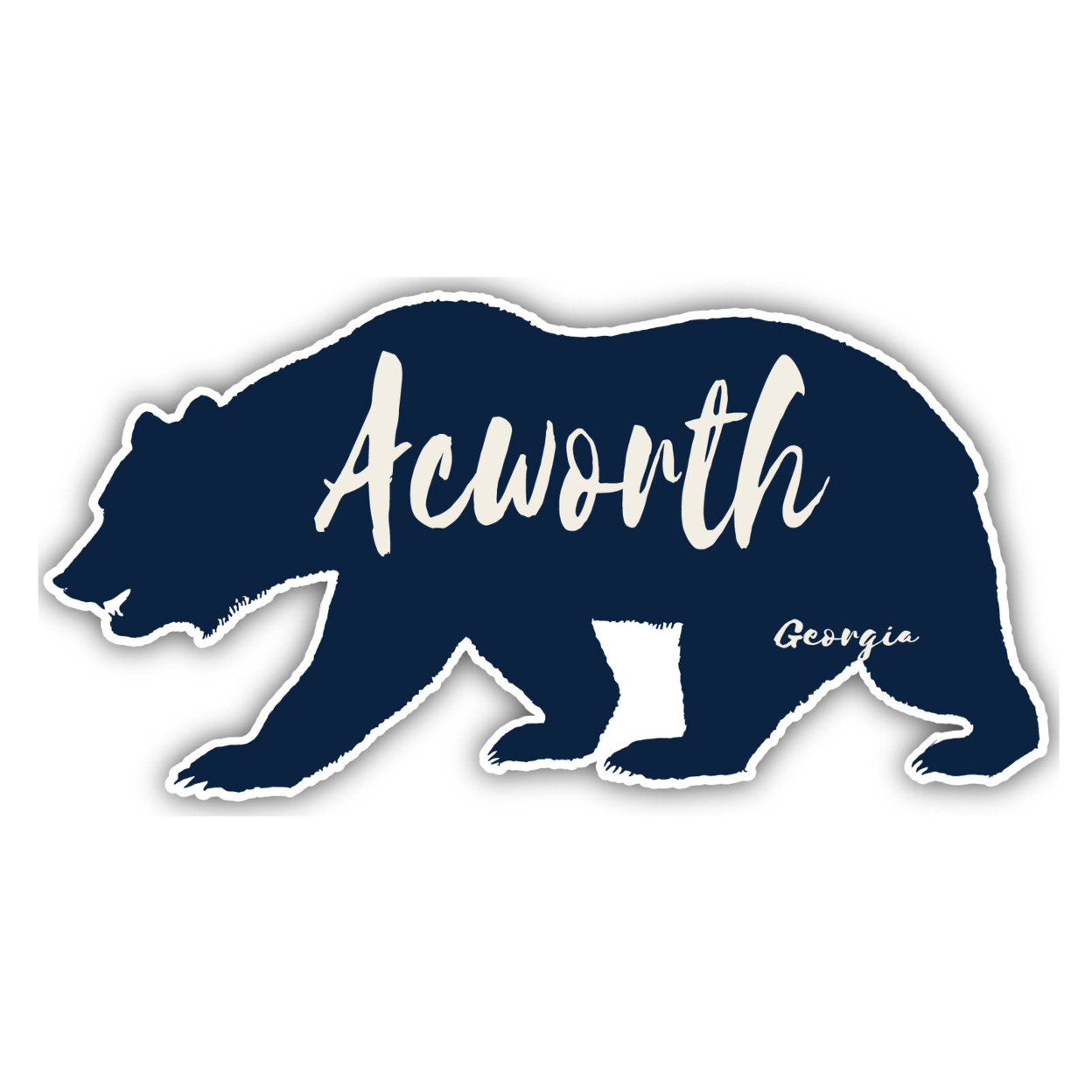 Acworth Georgia Souvenir Decorative Stickers (Choose Theme And Size) - Single Unit, 12-Inch, Bear