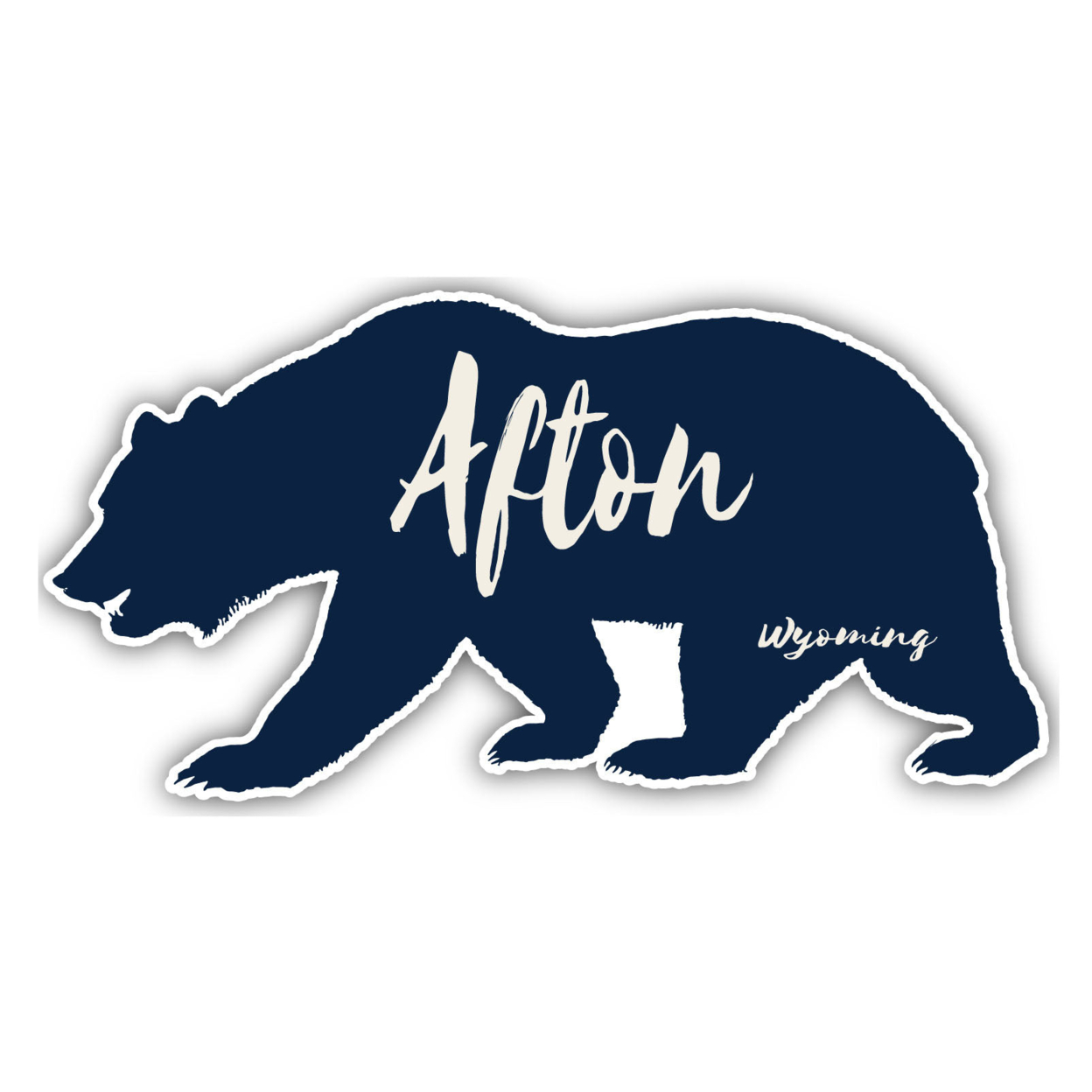 Afton Wyoming Souvenir Decorative Stickers (Choose Theme And Size) - 4-Pack, 6-Inch, Bear