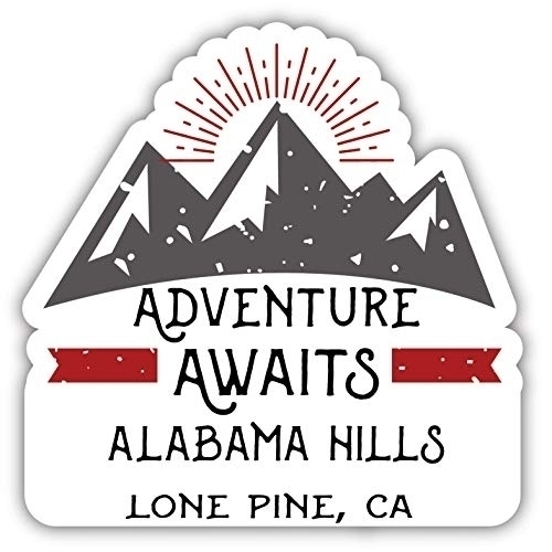 Alabama Hills Lone Pine California Souvenir Decorative Stickers (Choose Theme And Size) - 4-Pack, 8-Inch, Adventures Awaits