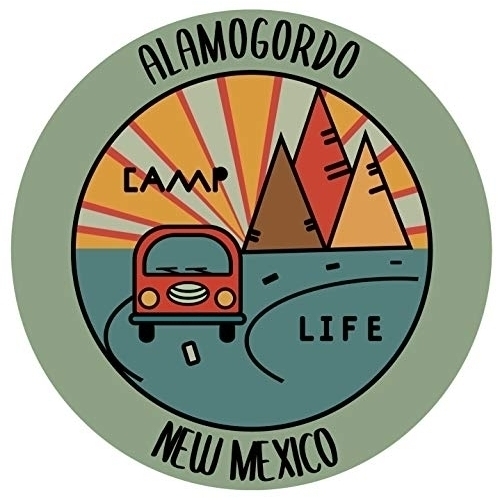 Alamogordo New Mexico Souvenir Decorative Stickers (Choose Theme And Size) - 4-Pack, 4-Inch, Tent