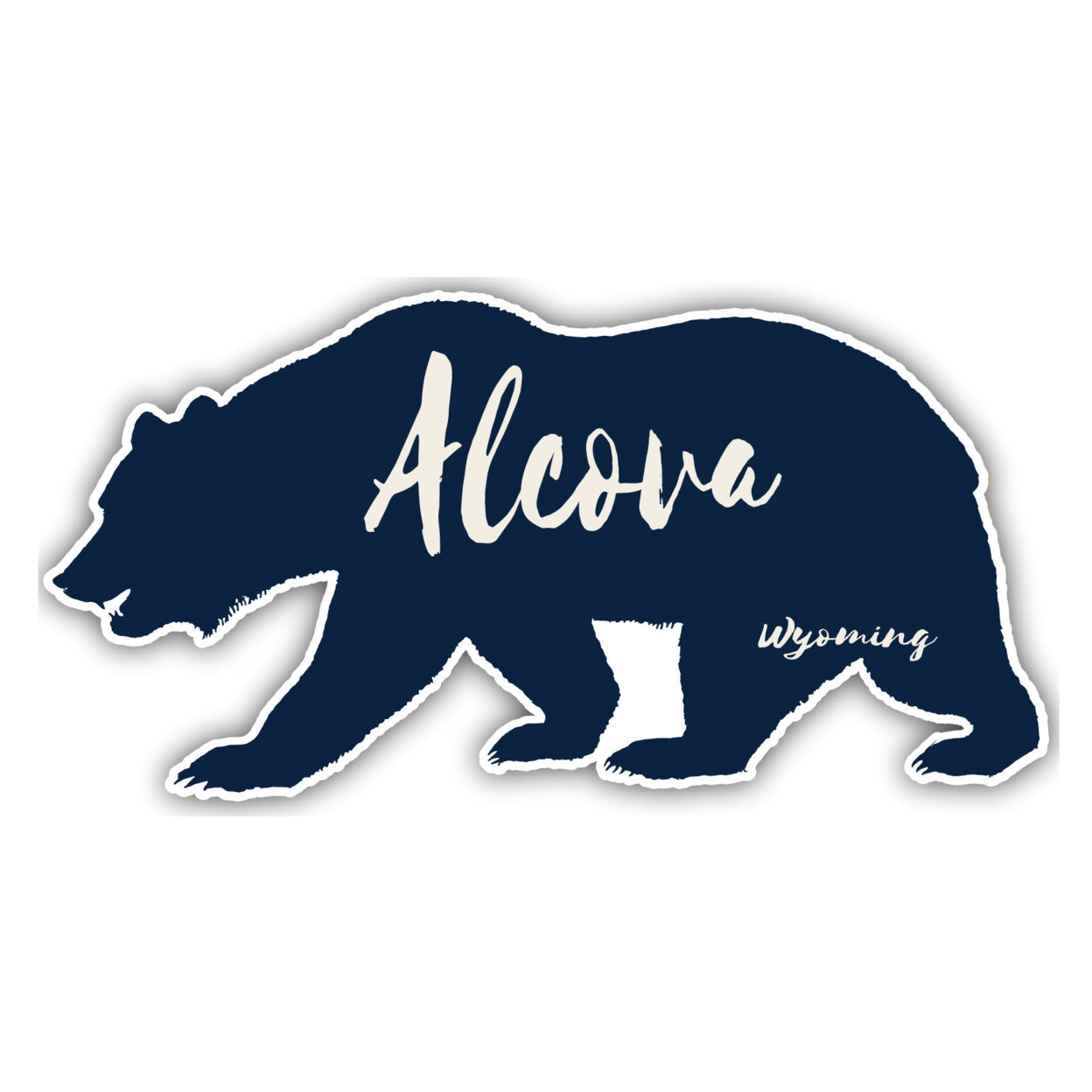 Alcova Wyoming Souvenir Decorative Stickers (Choose Theme And Size) - 4-Pack, 4-Inch, Bear