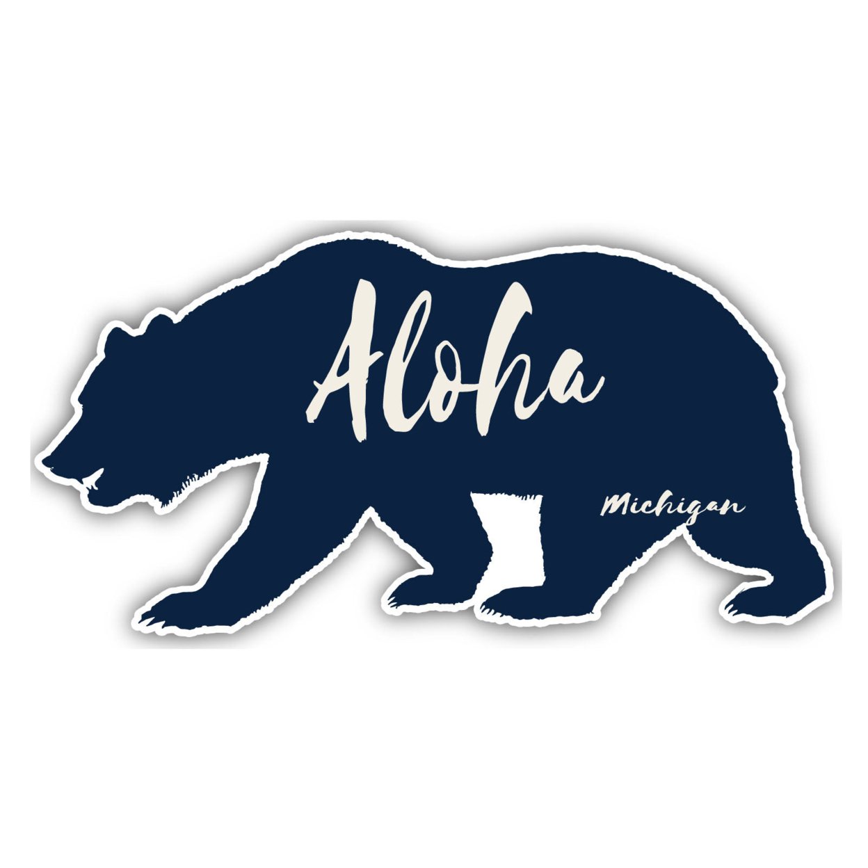 Aloha Michigan Souvenir Decorative Stickers (Choose Theme And Size) - 4-Pack, 2-Inch, Bear