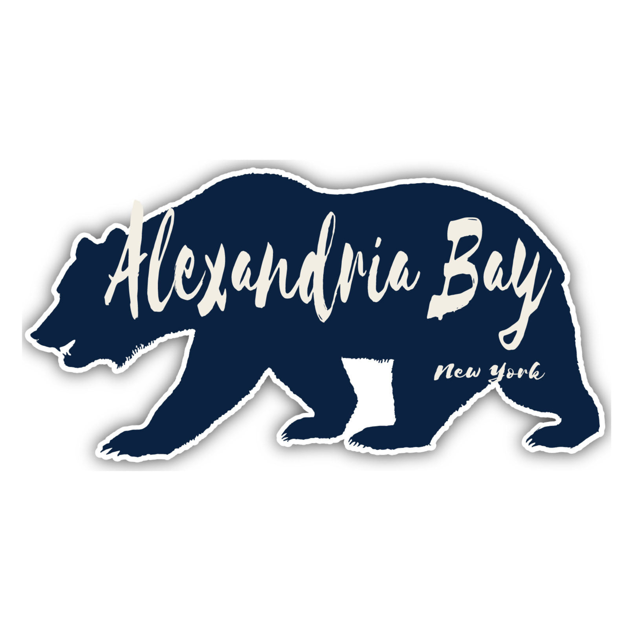 Alexandria Bay New York Souvenir Decorative Stickers (Choose Theme And Size) - 4-Pack, 8-Inch, Bear