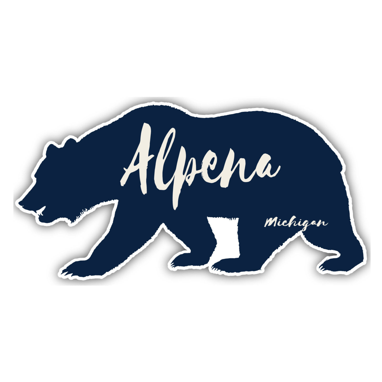Alpena Michigan Souvenir Decorative Stickers (Choose Theme And Size) - 4-Pack, 2-Inch, Bear