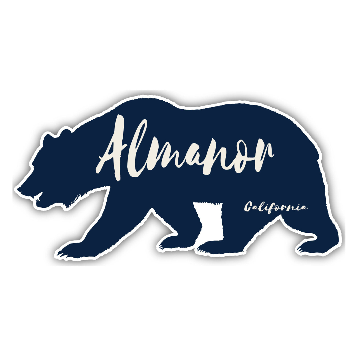 Almanor California Souvenir Decorative Stickers (Choose Theme And Size) - Single Unit, 8-Inch, Bear