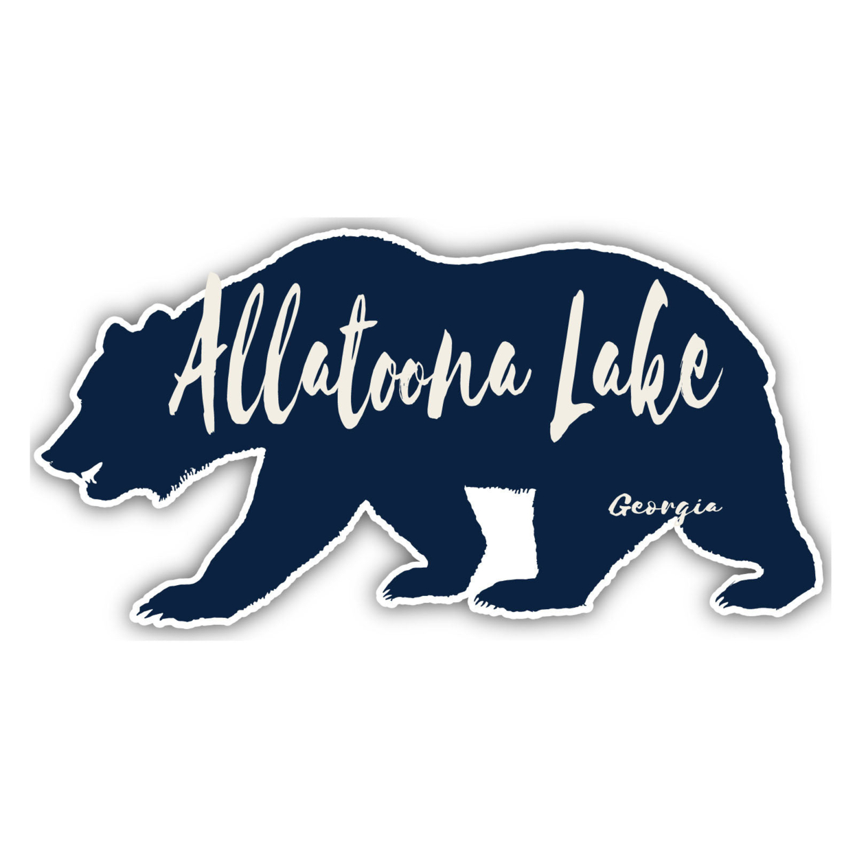 Allatoona Lake Georgia Souvenir Decorative Stickers (Choose Theme And Size) - Single Unit, 12-Inch, Bear