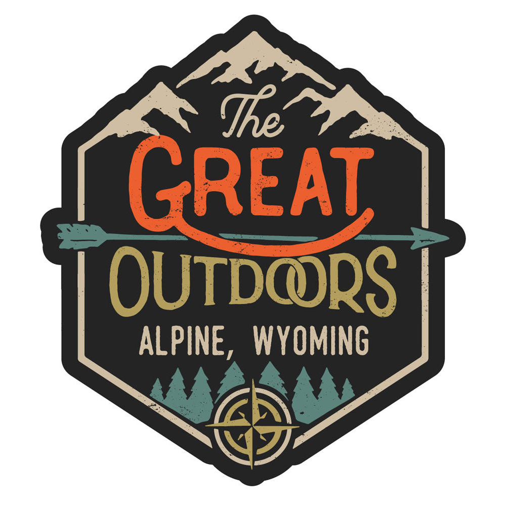 Alpine Wyoming Souvenir Decorative Stickers (Choose Theme And Size) - 4-Pack, 12-Inch, Great Outdoors