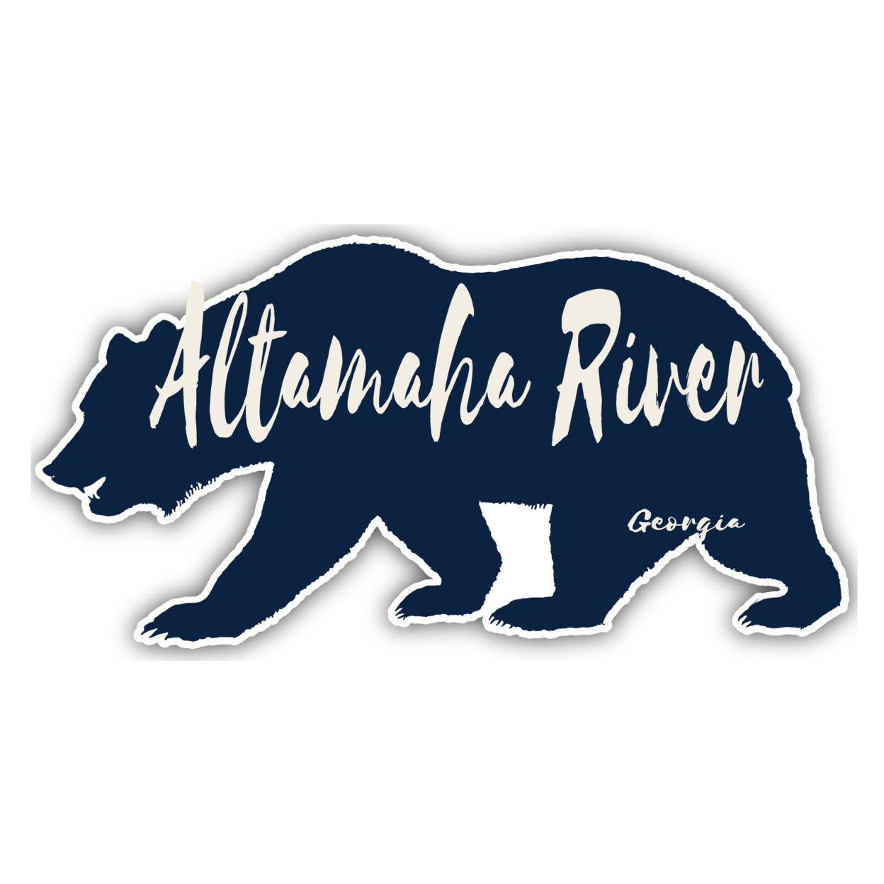 Altamaha River Georgia Souvenir Decorative Stickers (Choose Theme And Size) - 4-Pack, 2-Inch, Bear