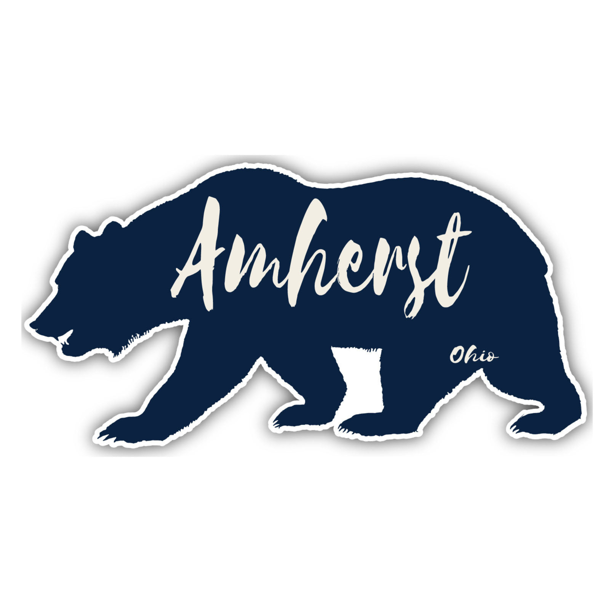 Amherst Ohio Souvenir Decorative Stickers (Choose Theme And Size) - Single Unit, 10-Inch, Bear
