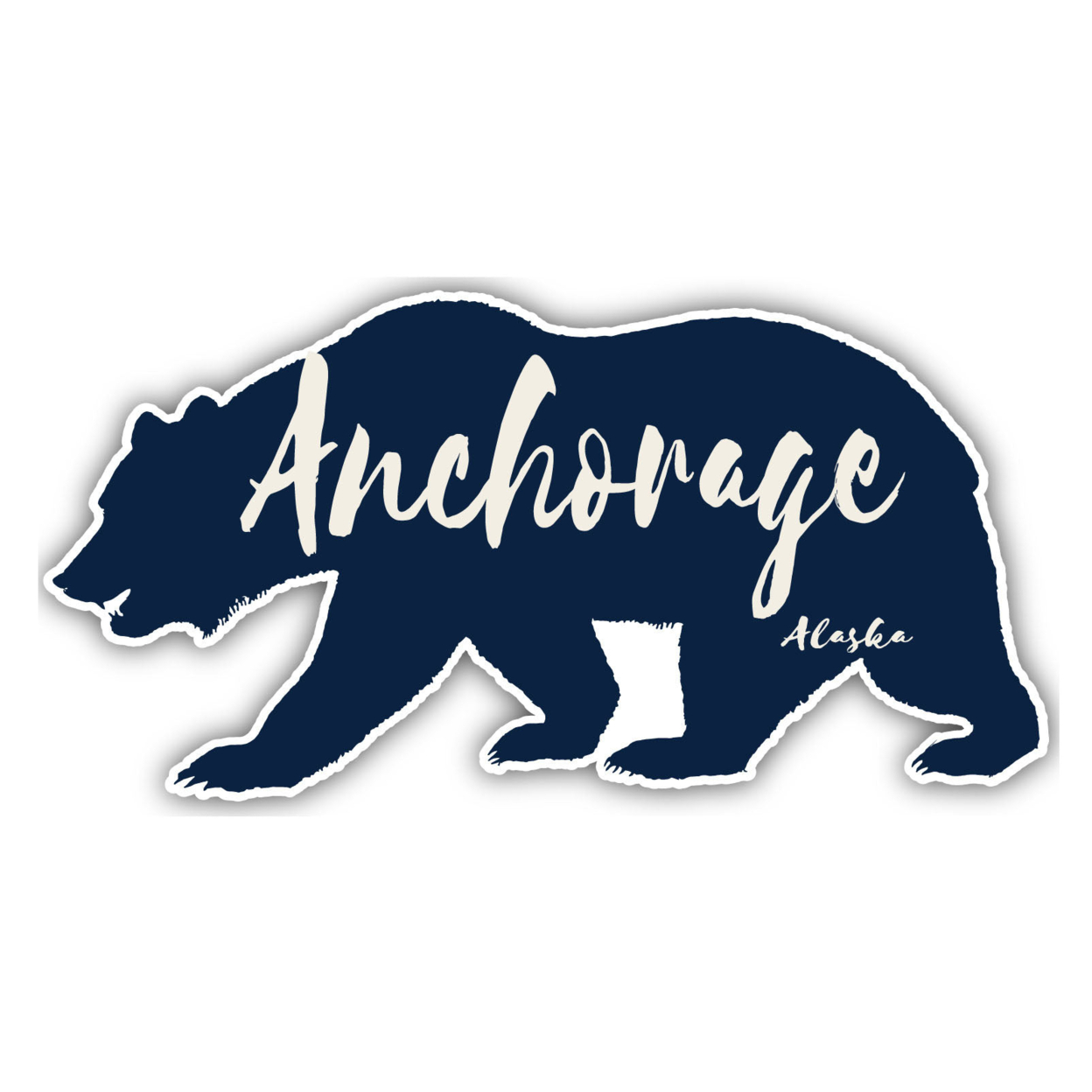 Anchorage Alaska Souvenir Decorative Stickers (Choose Theme And Size) - Single Unit, 4-Inch, Bear