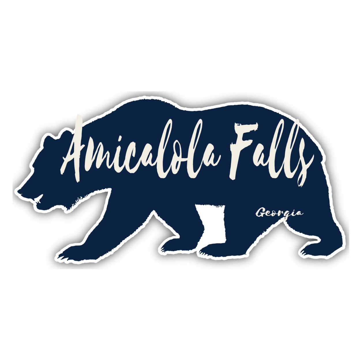 Amicalola Falls Georgia Souvenir Decorative Stickers (Choose Theme And Size) - 4-Pack, 2-Inch, Bear