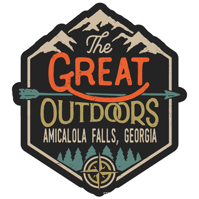 Amicalola Falls Georgia Souvenir Decorative Stickers (Choose Theme And Size) - 4-Pack, 10-Inch, Great Outdoors