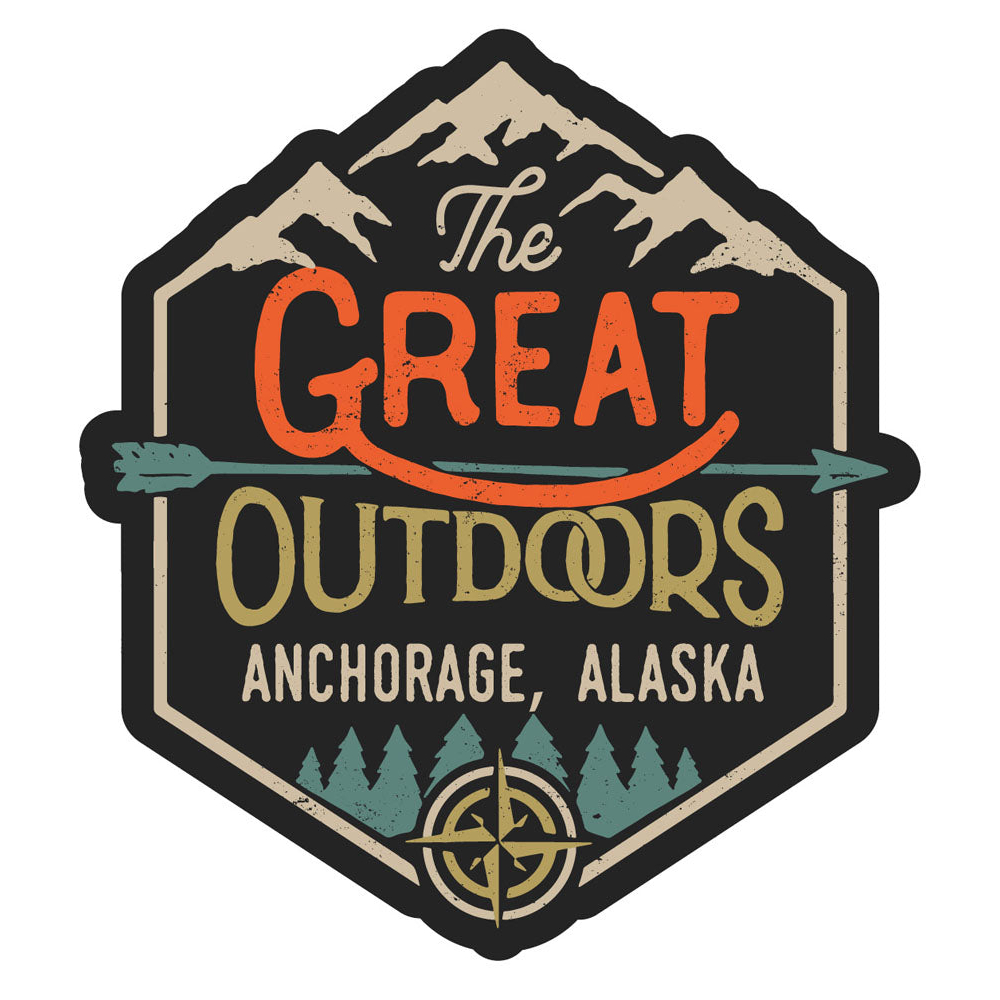 Anchorage Alaska Souvenir Decorative Stickers (Choose Theme And Size) - Single Unit, 4-Inch, Bear