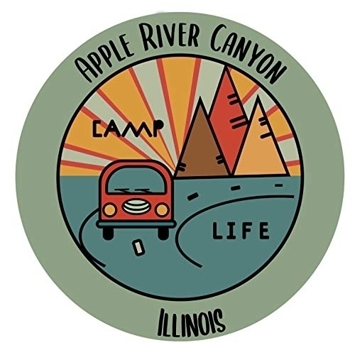 Apple River Canyon Illinois Souvenir Decorative Stickers (Choose Theme And Size) - 4-Pack, 10-Inch, Camp Life