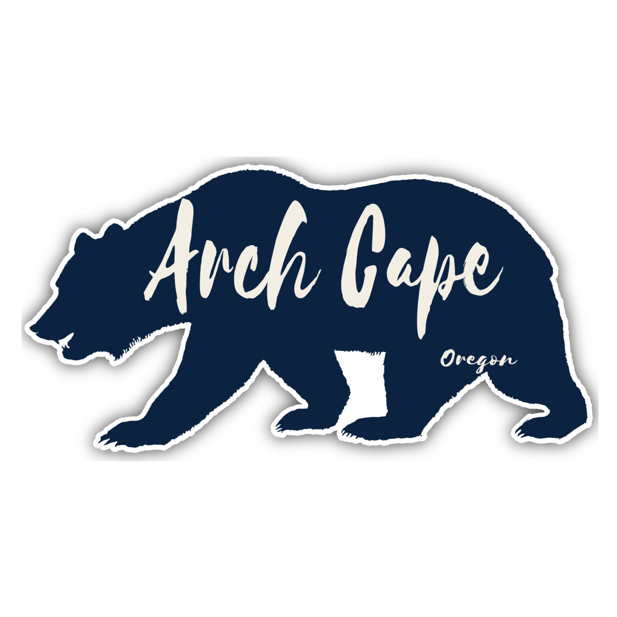 Arch Cape Oregon Souvenir Decorative Stickers (Choose Theme And Size) - Single Unit, 4-Inch, Bear