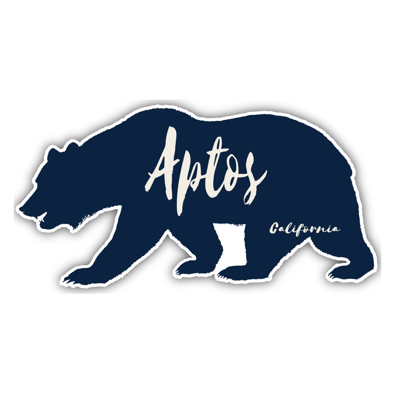 Aptos California Souvenir Decorative Stickers (Choose Theme And Size) - 4-Pack, 10-Inch, Bear