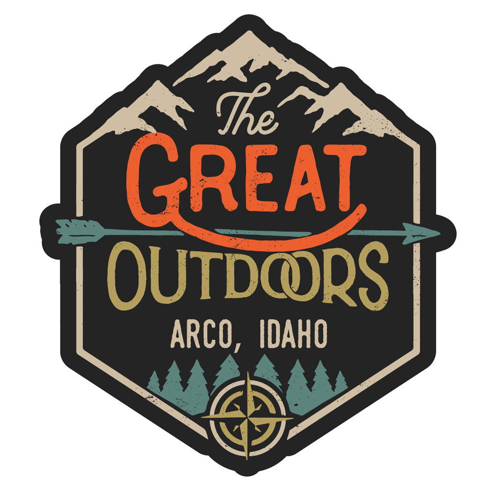 Arco Idaho Souvenir Decorative Stickers (Choose Theme And Size) - Single Unit, 4-Inch, Great Outdoors