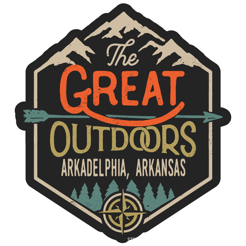 Arkadelphia Arkansas Souvenir Decorative Stickers (Choose Theme And Size) - 4-Pack, 4-Inch, Great Outdoors