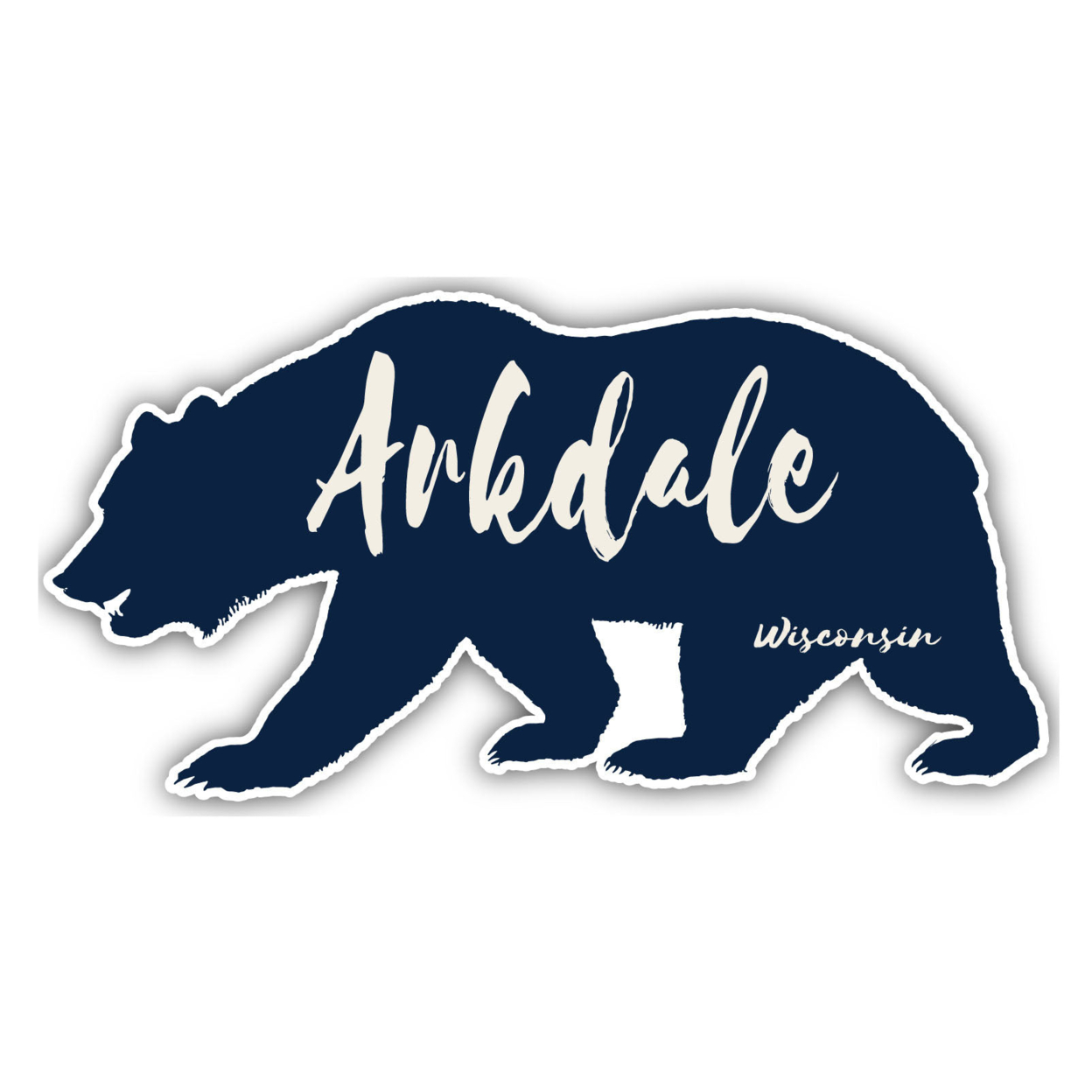 Arkdale Wisconsin Souvenir Decorative Stickers (Choose Theme And Size) - Single Unit, 10-Inch, Bear