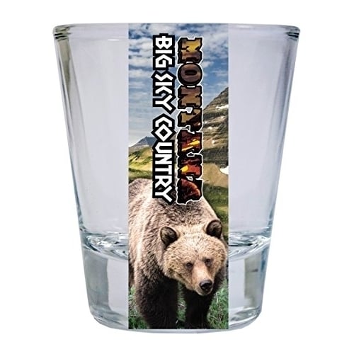 Montana Big Sky Country Bear State Souvenir Round Shot Glass