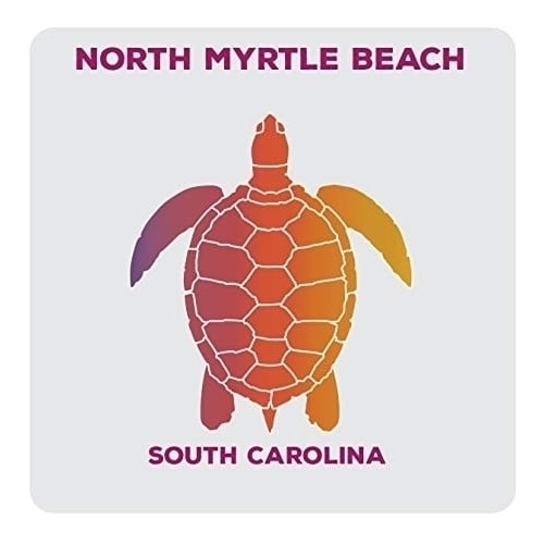 North Myrtle Beach South Carolina Souvenir Acrylic Coaster 8-Pack Turtle Design