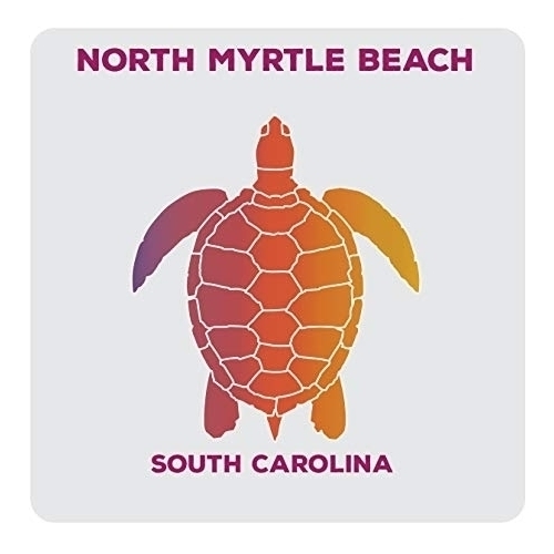 North Myrtle Beach South Carolina Souvenir Acrylic Coaster 4-Pack Turtle Design