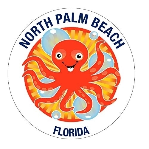 North Myrtle Beach South Carolina Souvenir 4 Inch Vinyl Decal Sticker Octopus Design
