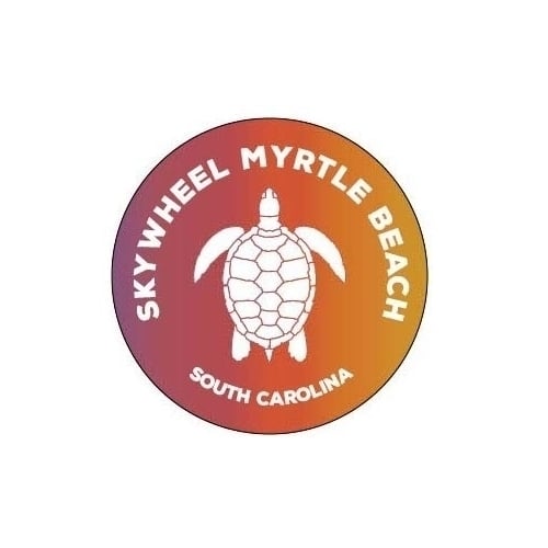 SkyWheel Myrtle Beach South Carolina 4 Inch Round Decal Sticker Turtle Design